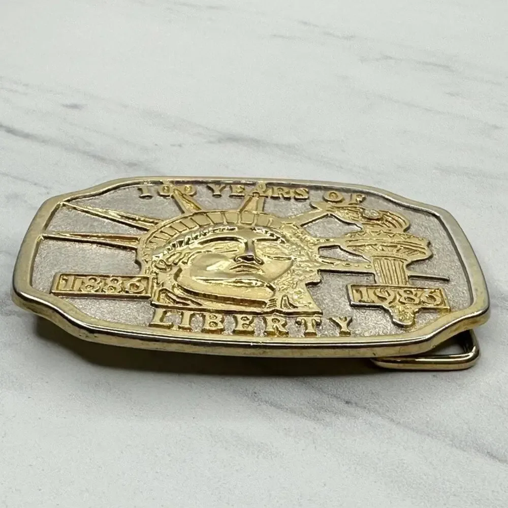 Vintage 100 Years of Liberty 1886 1986 Belt Buckle
